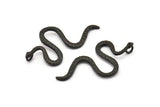 Siyah Yılan Kolye, 1 Halkalı Oksitlenmiş Siyah Pirinç Yılan Kolye, Bulgular (53x26x2,3 mm) N1574 H1375