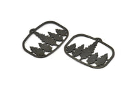 Siyah Ağaç Tılsımı, 1 Delikli Oksitlenmiş Siyah Pirinç Ağaç Tılsımları, Kolye Uçları, Bulgular (44x34mm) V095 H1000