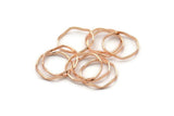 Rose Gold Circle Rings, 12 Rose Gold Lacquer Plated Brass Wavy Circle Rings, Charms (20.5x0.80x1.5mm) BS 2220 Q0438