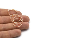 Rose Gold Circle Rings, 12 Rose Gold Lacquer Plated Brass Wavy Circle Rings, Charms (20.5x0.80x1.5mm) BS 2220 Q0438