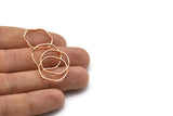 Rose Gold Circle Rings, 12 Rose Gold Lacquer Plated Brass Wavy Circle Rings, Charms (20.5x0.80x1.5mm) BS 2220 Q0438