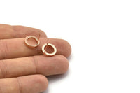 Rose Gold Circle Earring, 4 Rose Gold Plated Brass Circle Stud Earrings (12mm) N0441 A1135