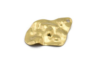 Brass Irregular Charm, 12 Raw Brass Irregular Shaped Charms With 1 Hole, Earrings, Pendants, Findings (37x27x0.60mm) D0804