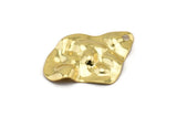 Gold Irregular Charm, 2 Gold Plated Brass Irregular Shaped Charms With 1 Hole, Earrings, Pendants, Findings (37x27x0.60mm) D0804
