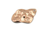 Rose Gold Irregular Charm, 2 Rose Gold Plated Brass Irregular Shaped Charms With 1 Hole, Earrings, Pendants, Findings (37x27x0.60mm) D0804