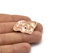 Rose Gold Irregular Charm, 2 Rose Gold Plated Brass Irregular Shaped Charms With 1 Hole, Earrings, Pendants, Findings (37x27x0.60mm) D0804