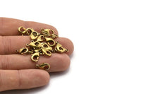 Brass Parrot Clasp, 100 Raw Brass Lobster Claw Clasps (12x6mm) Bh502 A0399