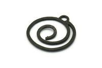 Siyah Geometrik Charm, 1 Döngülü 4 Çekiçlenmiş Oksitlenmiş Siyah Pirinç Geometrik Charm, Küpeler, Kolye Uçları (24x25x1mm) V143