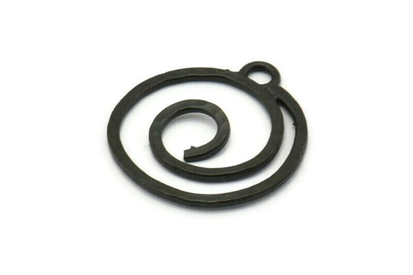 Siyah Geometrik Charm, 1 Döngülü 4 Çekiçlenmiş Oksitlenmiş Siyah Pirinç Geometrik Charm, Küpeler, Kolye Uçları (24x25x1mm) V143