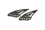 Siyah Kanat Tılsımı, 2 Döngülü 2 Oksitlenmiş Siyah Pirinç Kanat Tılsımı (52x22x1mm) V097
