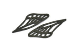Siyah Kanat Tılsımı, 2 Döngülü 2 Oksitlenmiş Siyah Pirinç Kanat Tılsımı (52x22x1mm) V097