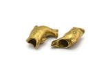 Fish Spacer Bead, 4 Raw Brass Fish Spacer Beads, Jewelry Supplies, Findings (18x10x6.8mm) N0373
