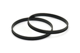 Black Channel Bracelet - Oxidized Black Brass Channel Bangle Settings -Glue On- (6x66.5mm) V031