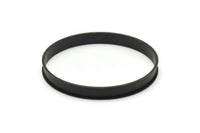 Black Channel Bracelet, Oxidized Black Brass Channel Bangle Settings -Glue On- (8x66.5mm) V032