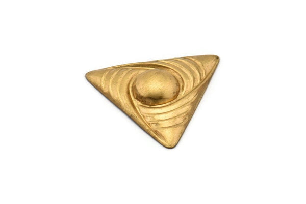 Brass Cabochon Triangle, Vintage Brass Triangle (28x25mm) L-15