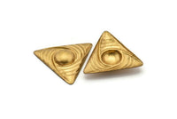 Brass Cabochon Triangle, Vintage Brass Triangle (28x25mm) L-15