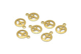 Brass Peace Charm, 50 Raw Brass Peace Sign Charms (10mm) A0233
