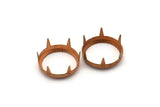 Vintage Copper Prong, 4 Vintage Raw Copper Round Oval Prong Setting (16mm) L-6