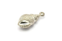 Vintage Shell Charm, 10 Vintage Shell Plastic Beads (25x11mm) B-11