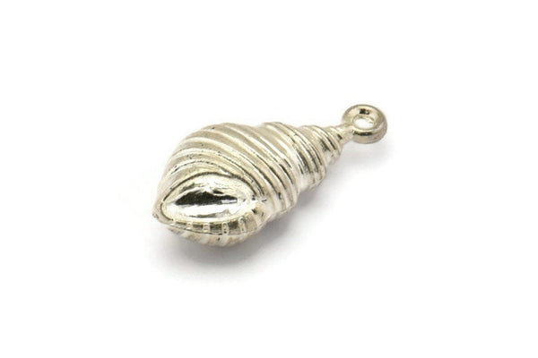 Vintage Shell Charm, 10 Vintage Shell Plastic Beads (25x11mm) B-11