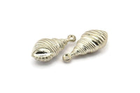 Vintage Shell Charm, 10 Vintage Shell Plastic Beads (25x11mm) B-11