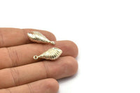 Vintage Shell Charm, 10 Vintage Shell Plastic Beads (25x11mm) B-11