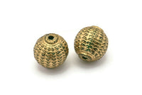 Matt Gold Bead, 4 Vintage Matt Gold Plastic Beads , Made in Germany (15mm) B-12