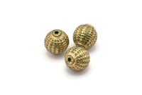 Matt Gold Bead, 4 Vintage Matt Gold Plastic Beads , Made in Germany (15mm) B-12