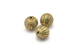 Matt Gold Bead, 4 Vintage Matt Gold Plastic Beads , Made in Germany (15mm) B-12