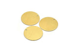 Raw Brass Disc, 12 Raw Brass Stamping Blanks, Discs With 1 Hole (20x0.80mm) Y254