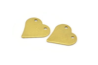 Heart Brass Pendant, 8 Raw Brass Heart Stamping Blanks (17x17x0.80mm) D0191--Y350 Y094