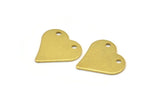Heart Brass Pendant, 8 Raw Brass Heart Stamping Blanks (17x17x0.80mm) D0191--Y350 Y094