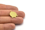 Brass Round Charm, 25 Raw Brass Round Charms With 4 Loops, Earrings, Pendants, Findings (23x16x0.60mm) Y174