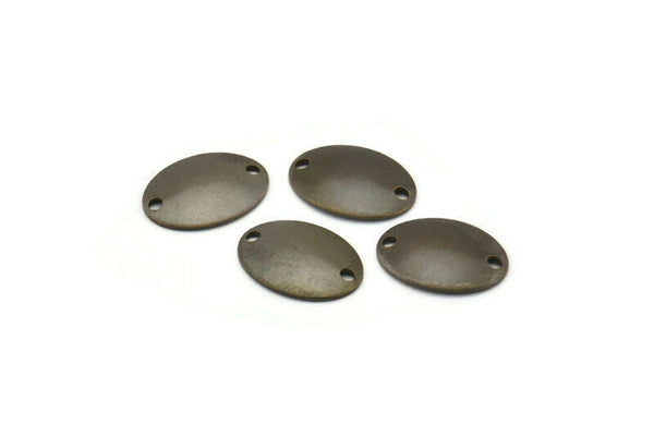 Sewing Cambered Connector, 50 Antique Brass Oval Cambered Connectors With 2 Holes (10x14mm) Y169
