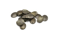 Sewing Cambered Connector, 50 Antique Brass Oval Cambered Connectors With 2 Holes (10x14mm) Y169