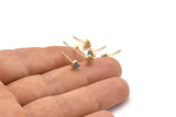 Gold Heart Earring, 4 Gold Plated Brass Heart Stud Earrings (6mm) SY0188