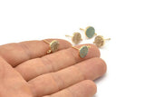 Gold Round Earring, 4 Gold Plated Brass Round Stud Earrings (9x2mm) SY0185