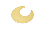 Gold Moon Charm, 2 Textured Gold Plated Brass Horn Charms With 2 Holes, Findings, Connectors (30x13.5x0.50mm) D1107 Q0920