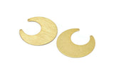 Gold Moon Charm, 2 Textured Gold Plated Brass Horn Charms With 2 Holes, Findings, Connectors (30x13.5x0.50mm) D1107 Q0920