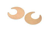 Rose Gold Moon Charm, 2 Textured Rose Gold Plated Brass Horn Charms With 2 Holes, Findings, Connectors (30x13.5x0.50mm) D1107 Q0920