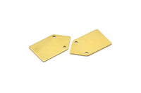 Brass Stamping Blank,12 Raw Brass House Shape Stamping Blanks With 2 Holes (25x15x0.80mm) D0316--c059
