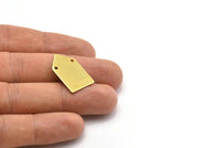 Brass Stamping Blank,12 Raw Brass House Shape Stamping Blanks With 2 Holes (25x15x0.80mm) D0316--c059
