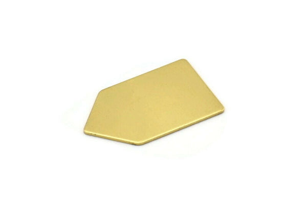 Brass Stamping Blank, 12 Raw Brass House Shape Stamping Blanks Without Holes (25x15x0.80)  D0318--C062