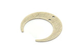 Silver Moon Charm, 6 Textured Antique Silver Plated Brass Crescent Moon Charms With 2 Holes (30x28x0.80mm) A1854 H1104