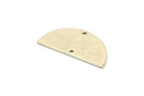 Semi Circle Charm, 4 Antique Silver Plated Brass Semi Circle Pendants With 2 Holes, Blanks (30x15x0.80mm) D0388