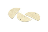 Semi Circle Charm, 4 Antique Silver Plated Brass Semi Circle Pendants With 2 Holes, Blanks (30x15x0.80mm) D0388