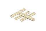 Silver Rectangle Charm, 12 Antique Silver Plated Brass Rectangle Charms With 1 Hole (30x5x0.80mm) A1737
