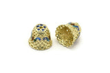 Brass Enamel Charm, 2 Brass Enamel Charms (10x12mm) L10 B-1