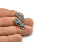 Brass Enamel Flower Tube Beads(24x8mm) Hole Size 4mm B-1