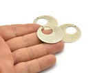 Silver Round Charm, 2 Textured Antique Silver Plated Brass Circle Charms With 1 Hole (32x0.80mm) A1976
